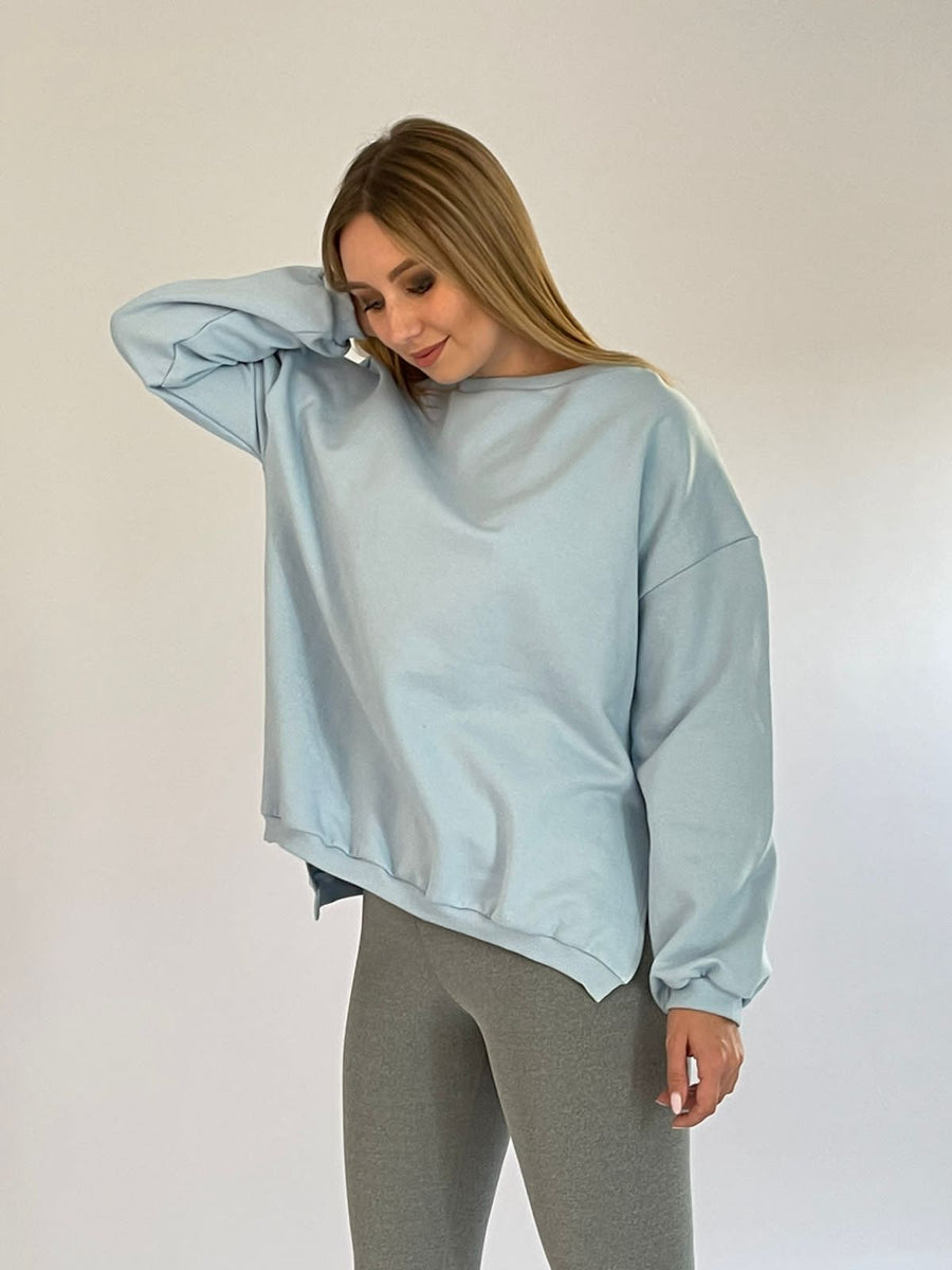 Baby blue Long oversized sweatshirt 22SS2 – Playblu