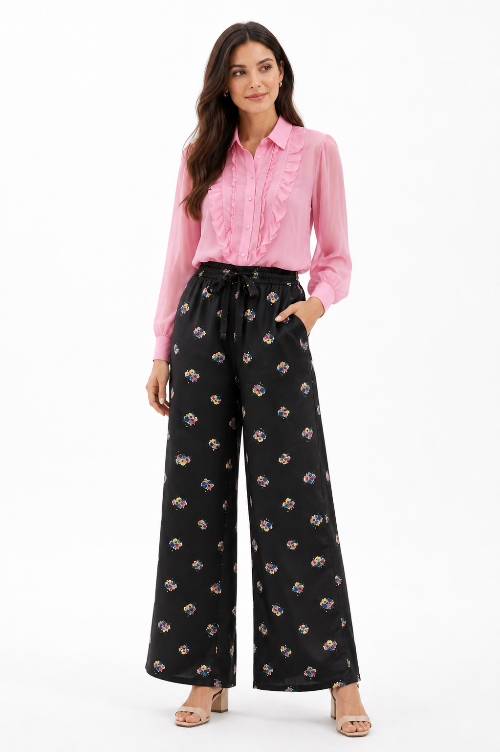 Satin Printed Dress Pants - WP112007
