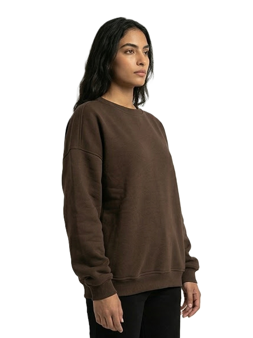 Basic Oversized Sweatshirt – Brown - AY23