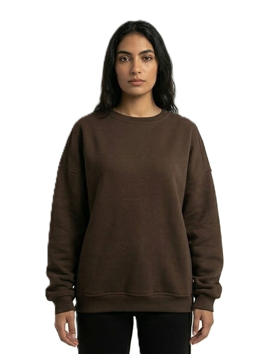 Basic Oversized Sweatshirt – Brown - AY23