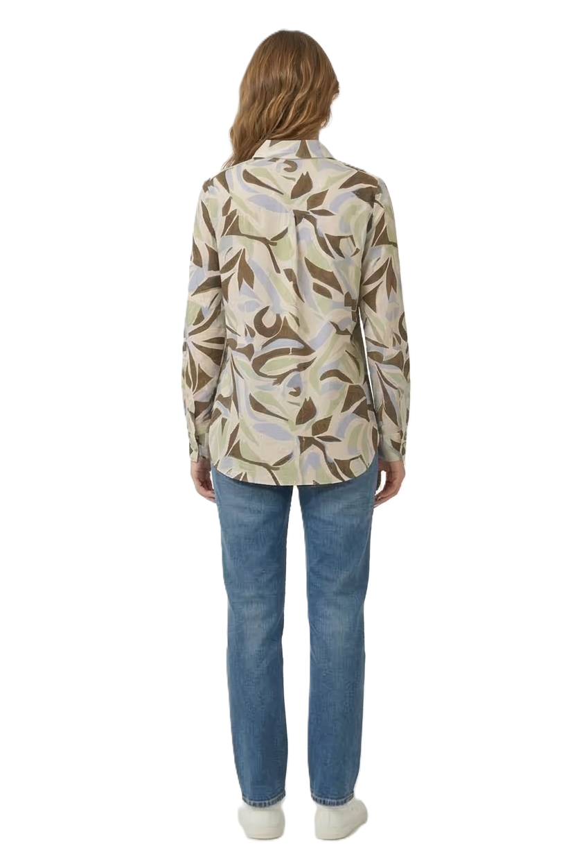 Artistic Print Button Shirt - 110004