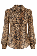 Tiger Print Chiffon Blouse - 11010