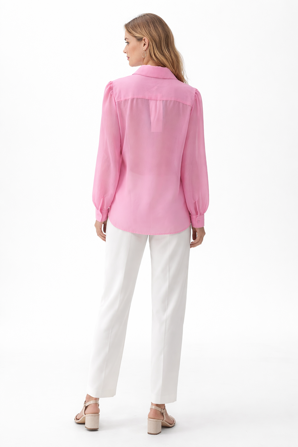 Chiffon Ruffle Blouse – Pink - 11010