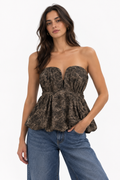 Chiffon Puffy Top - Black