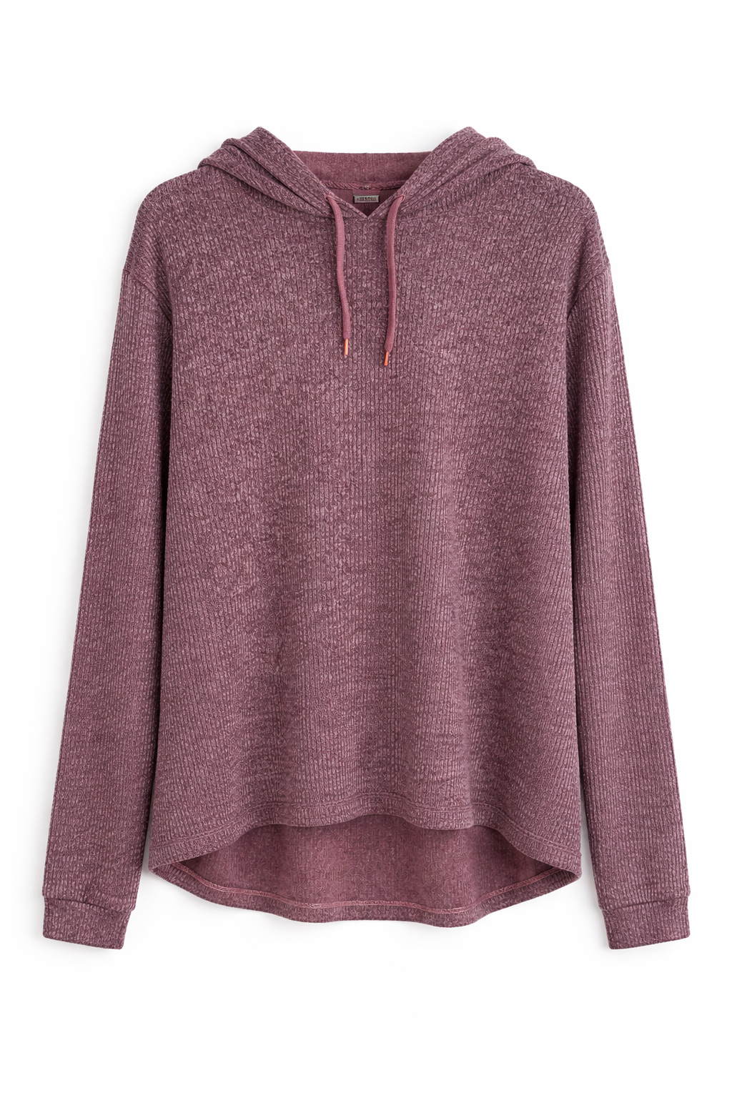 Casual Ribbed Hooded Pullover - cashmere - 114001