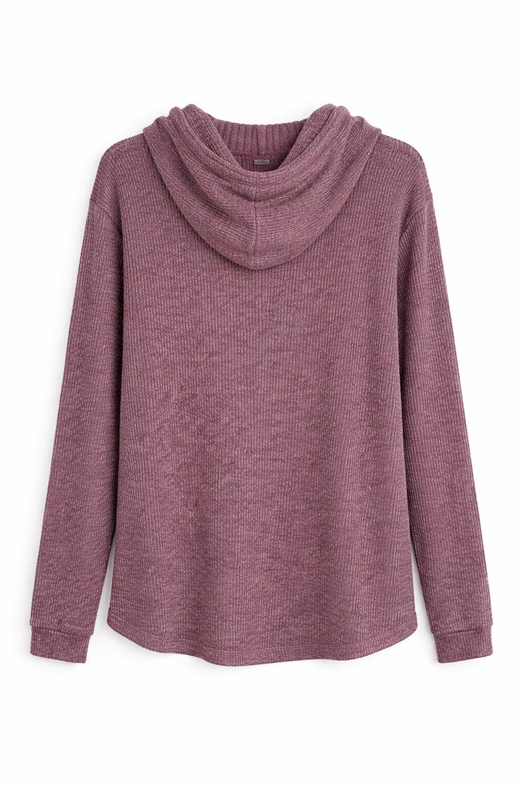 Casual Ribbed Hooded Pullover - cashmere - 114001