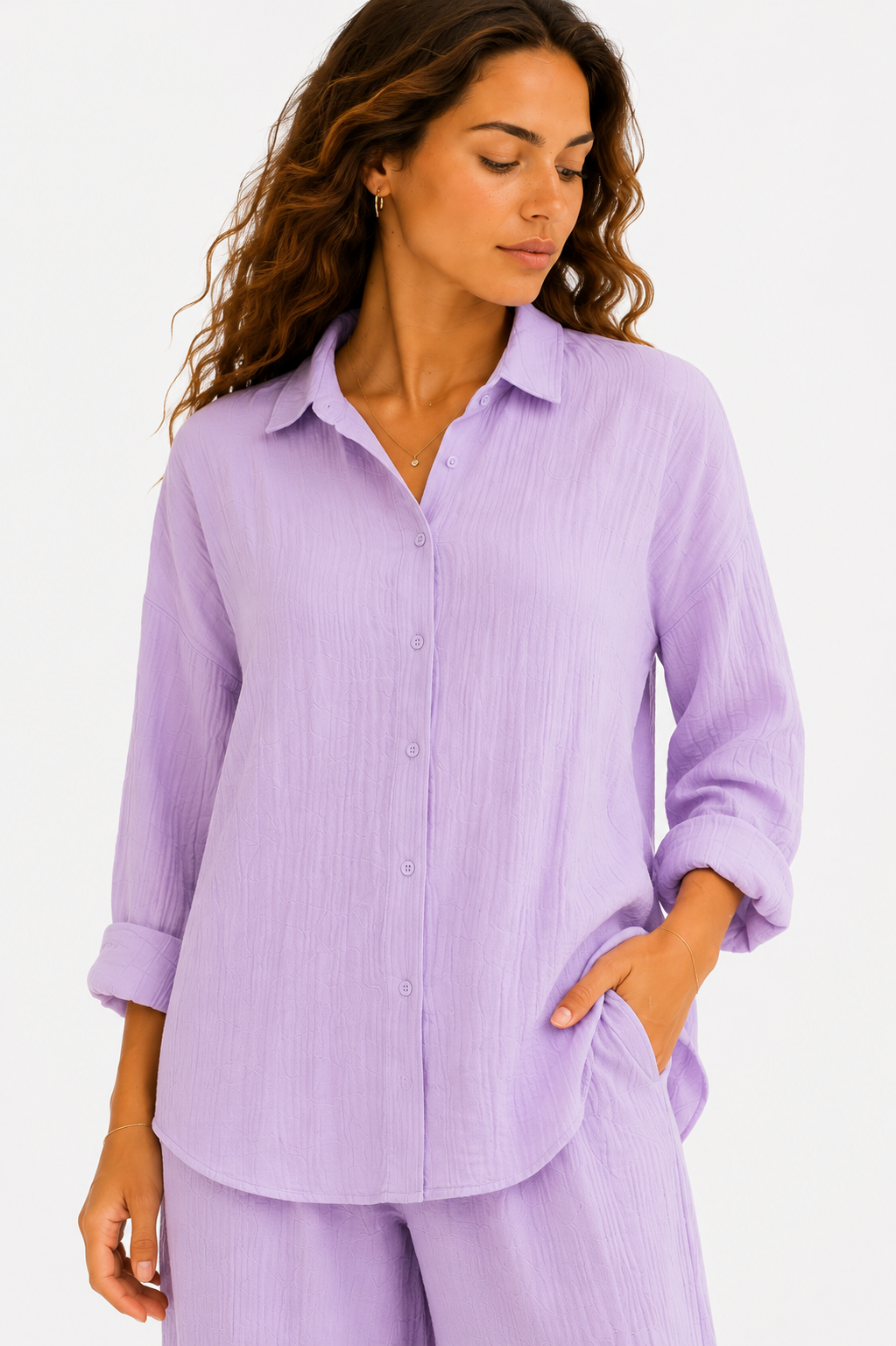 Crinkle Cotton Shirt - 111013