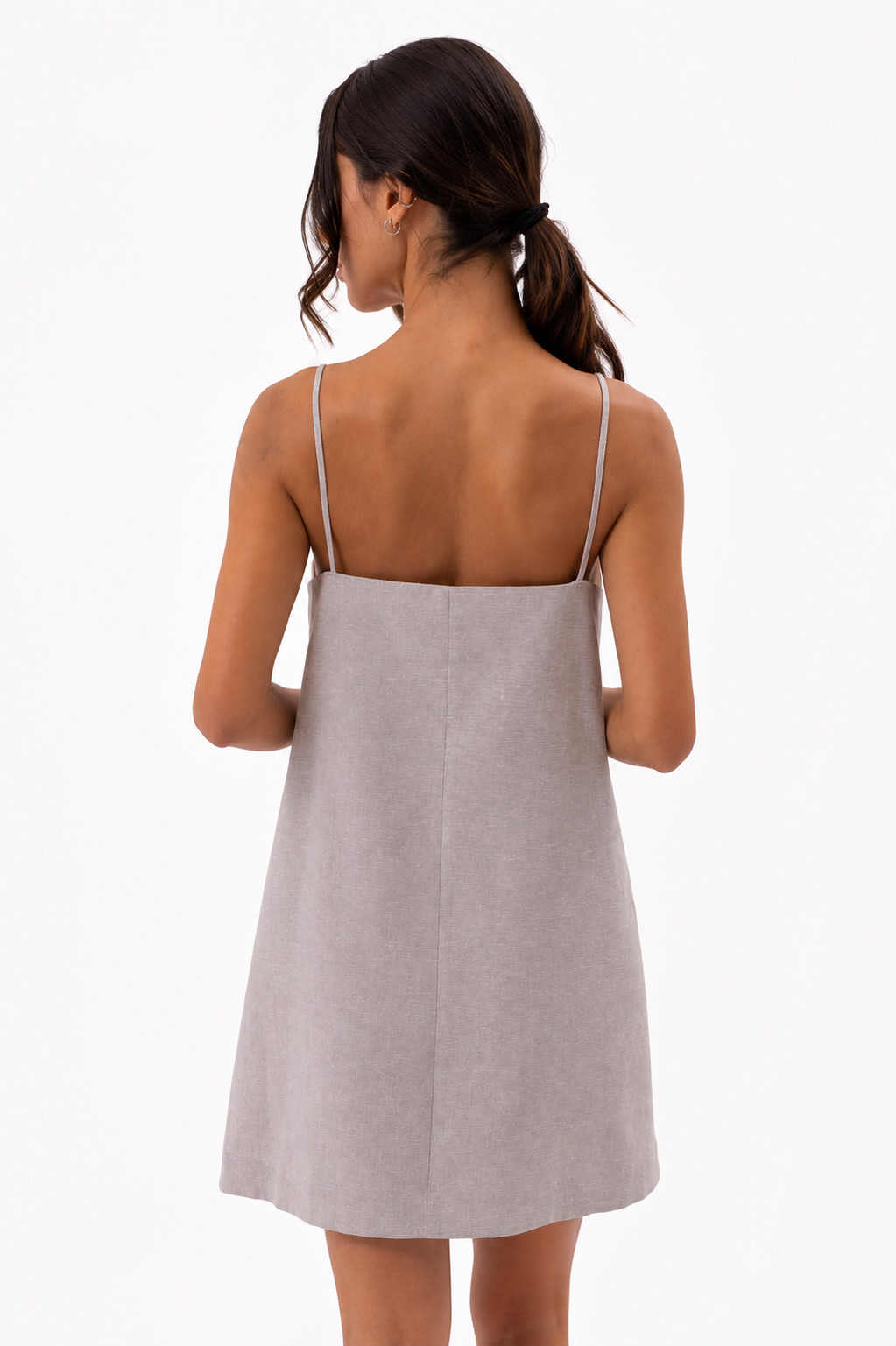 Short Linen Dress with Strass