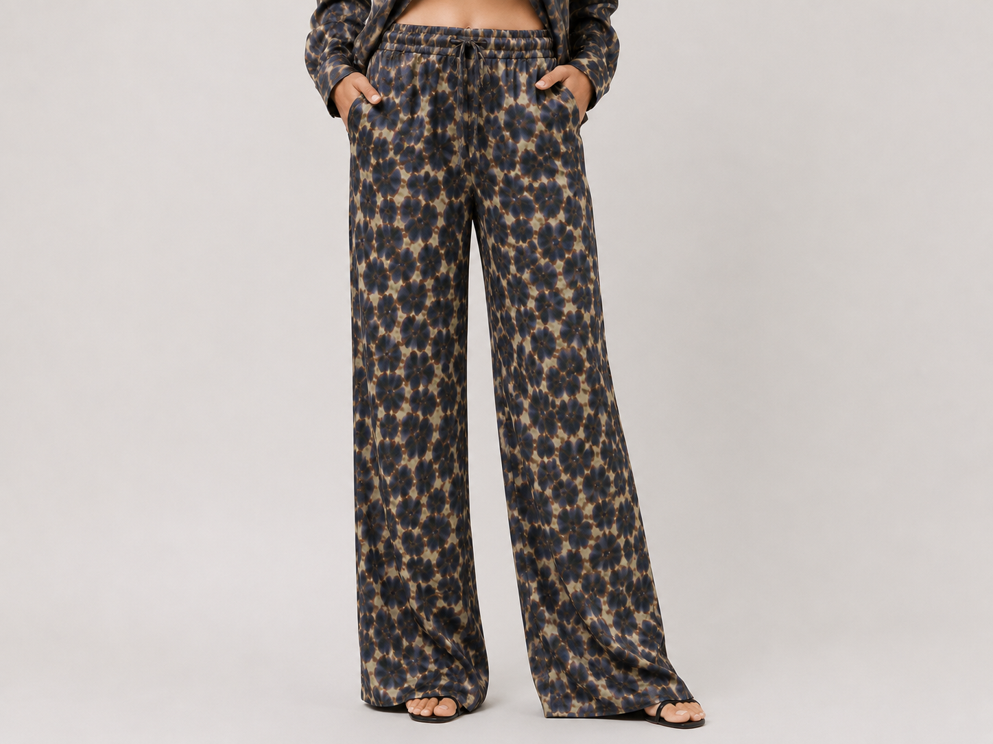 Satin Cheetah Pants - Brown