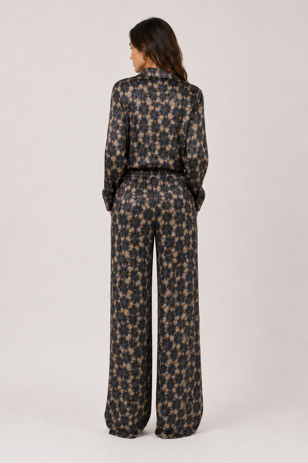 Satin Cheetah Pants - Brown