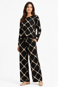 Geometric Print Loose Set - Black