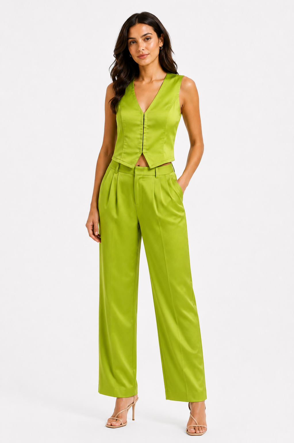 Sleeveless Top with Hooks WV18002 - Green