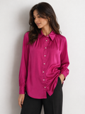 Flowy Satin Blouse - WB11006 - Fuchsia