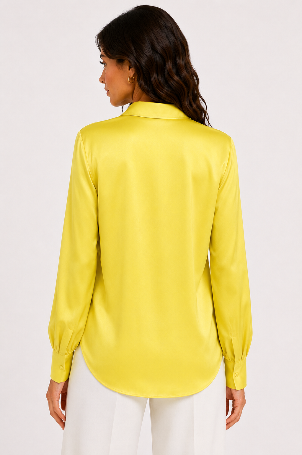 Classic Satin Blouse - WB11006-1 - Yellow
