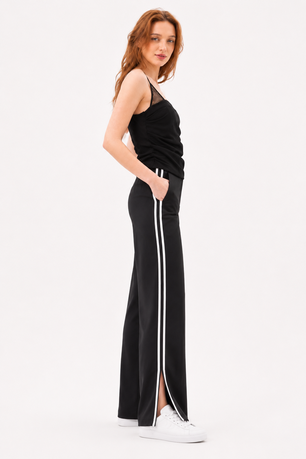 Side Stripe Pants WP1120   - Black