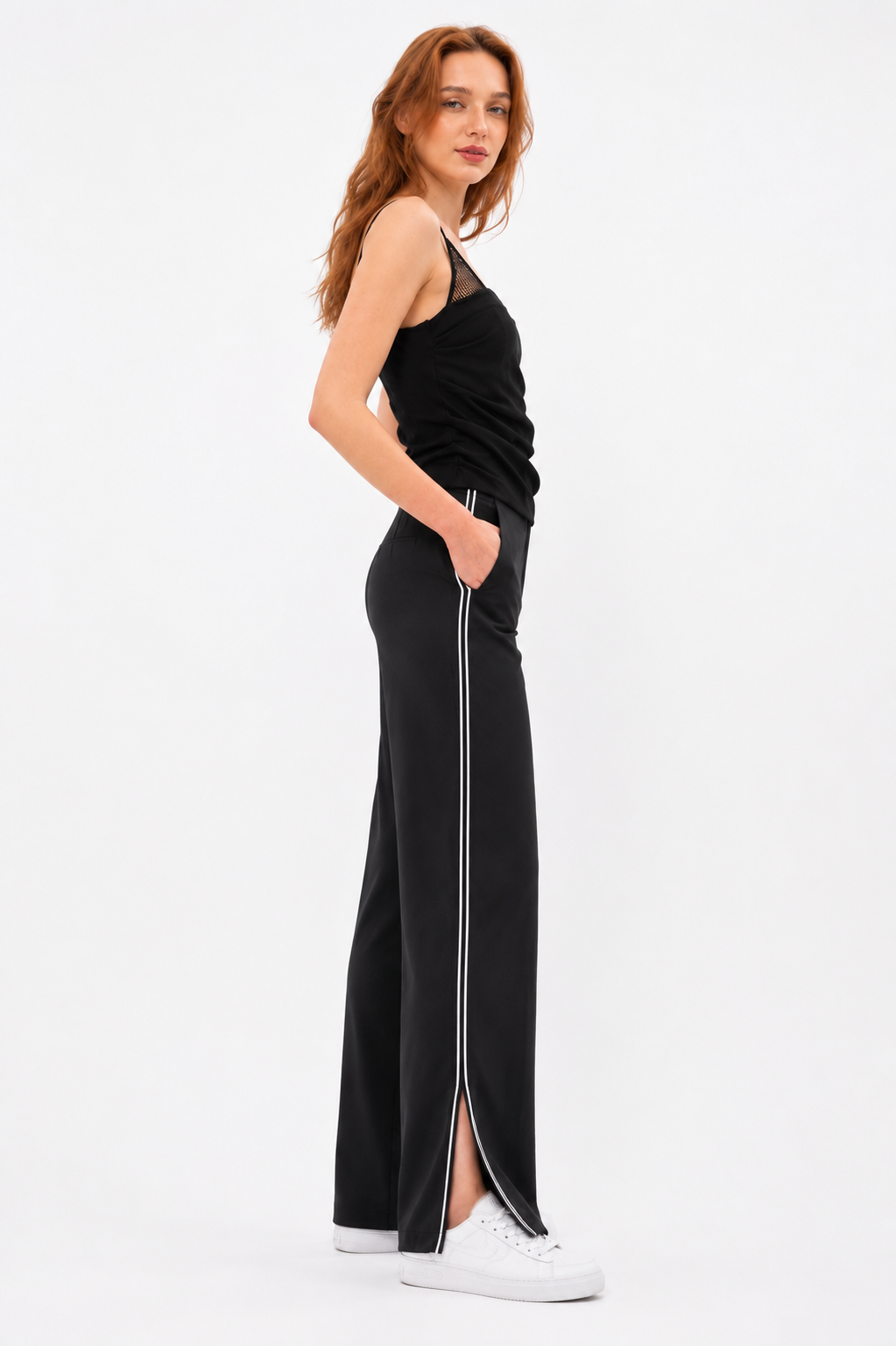Side Stripe Pants WP1120   - Black
