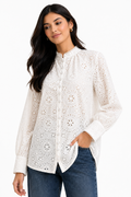 Embroidered Cotton Blouse – White - 111017