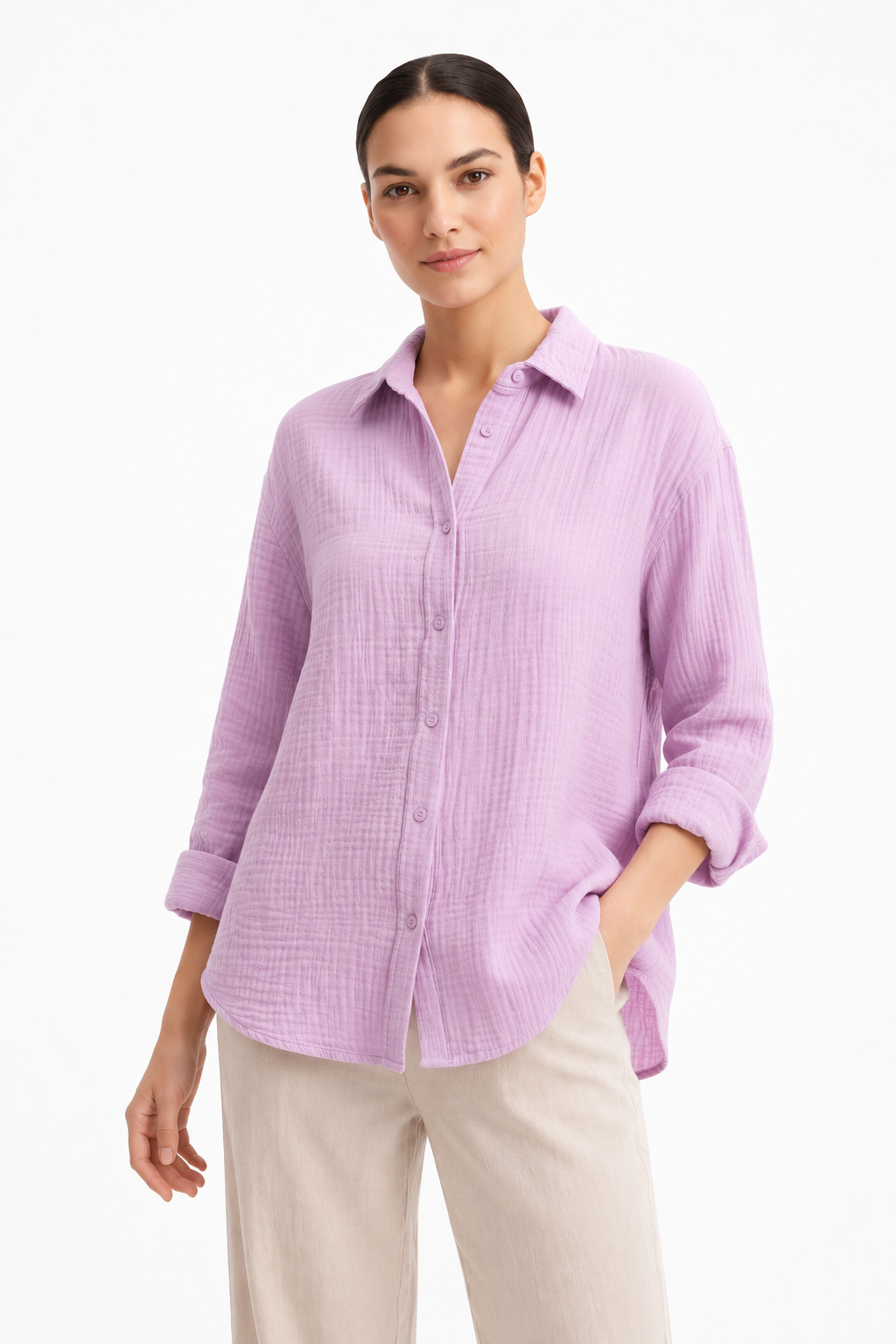 Crinkle Cotton Shirt - 111013