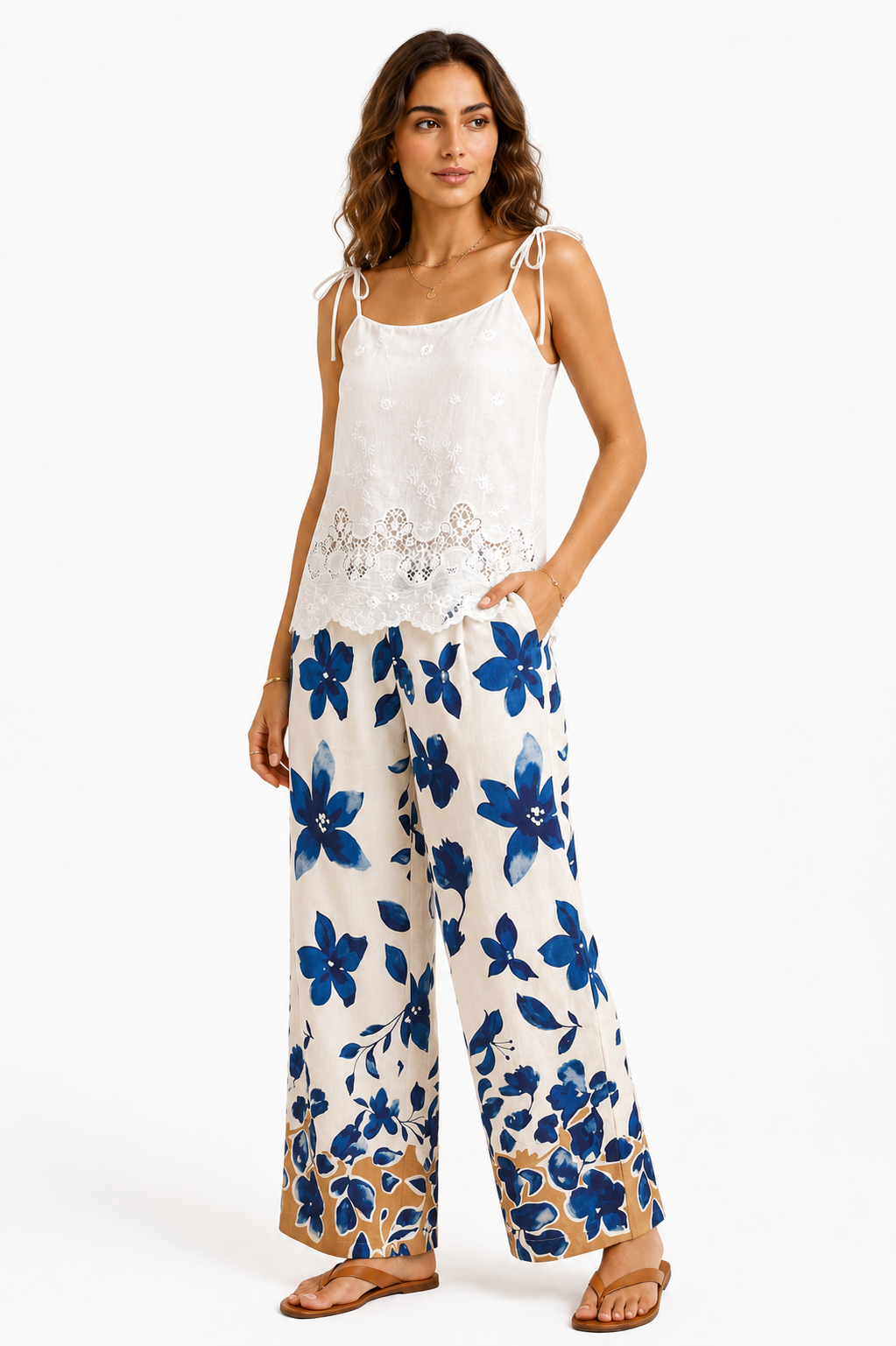 Embroidered Cotton Top - WV18006 - White