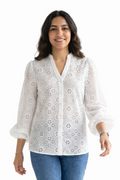 Embroidered Cotton Blouse - 110005