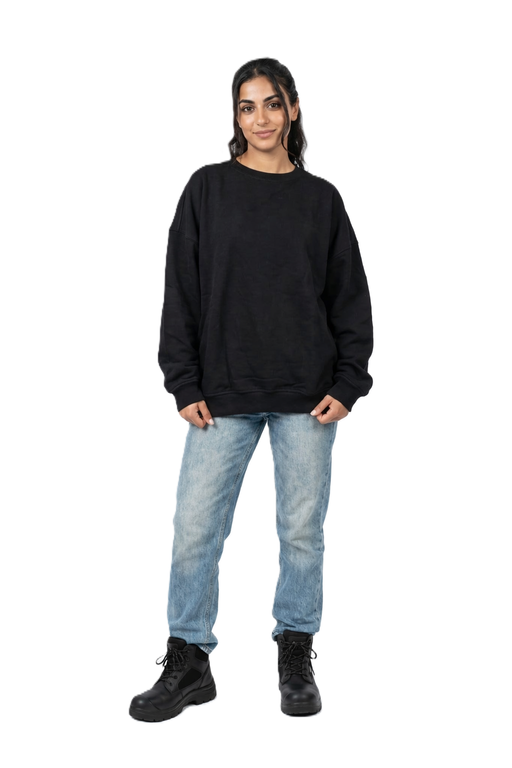 Basic Oversized Sweatshirt – Black - AY23
