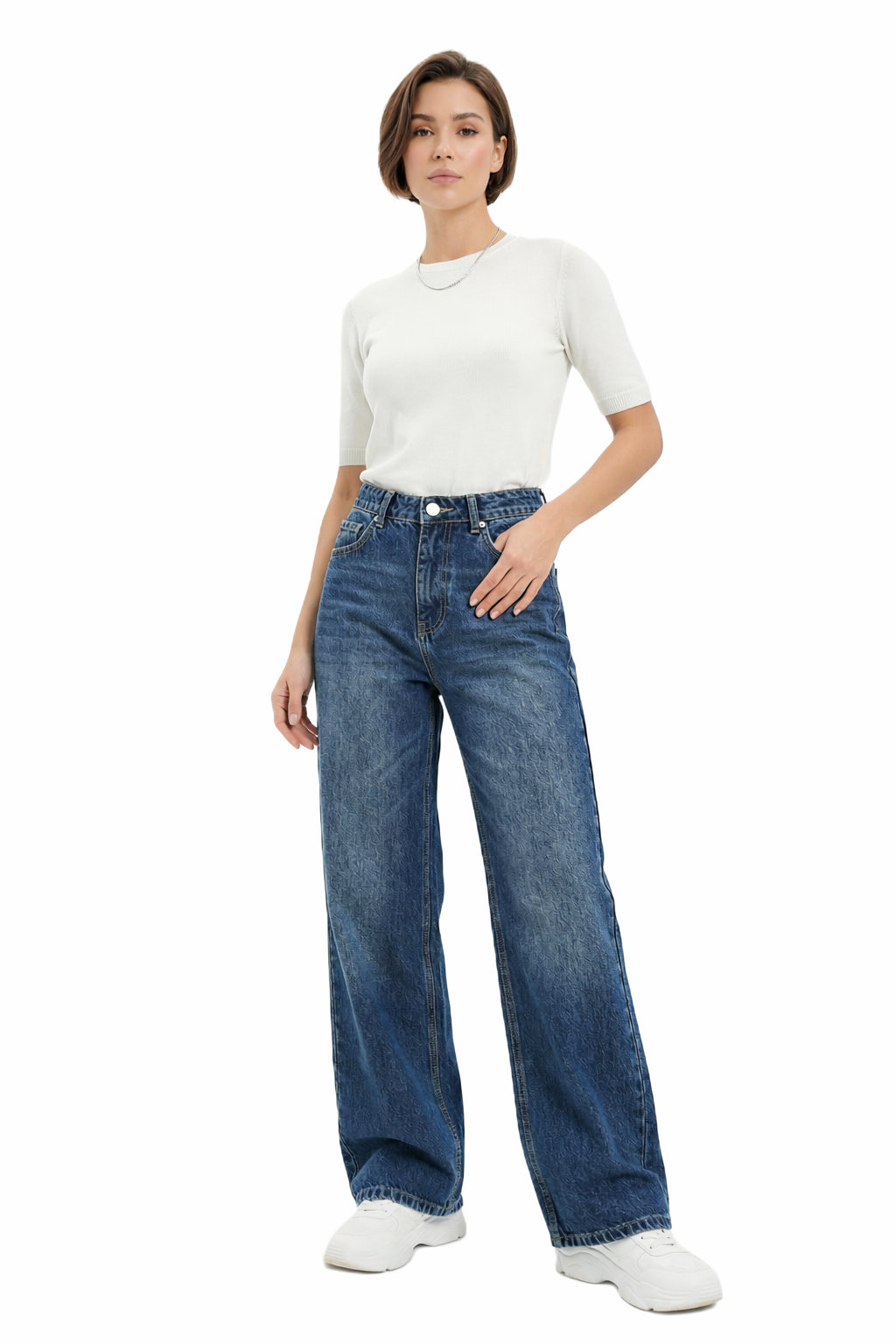 High Waist Wide Leg Denim - 606