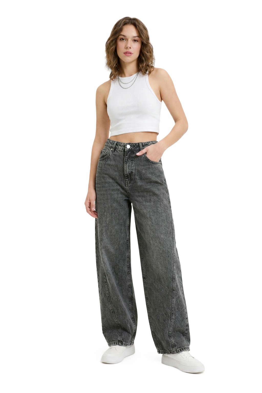 High Waist Wide Leg Denim - 606