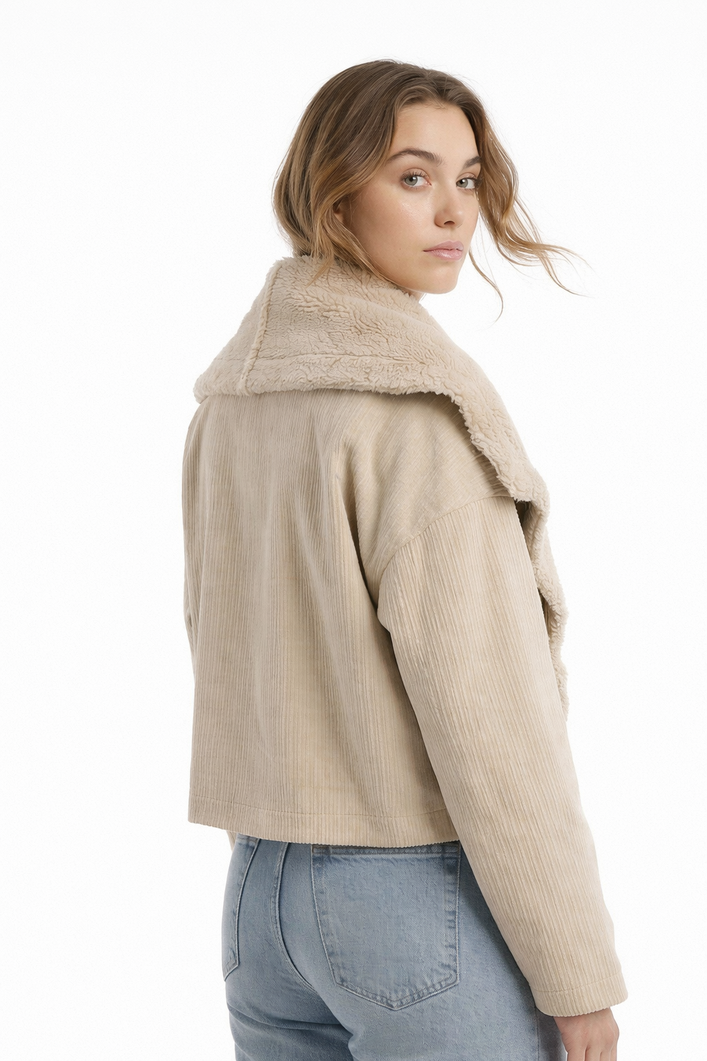 Jacket with Shearling Collar - 715