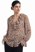 Print Ruffle Blouse - 111028