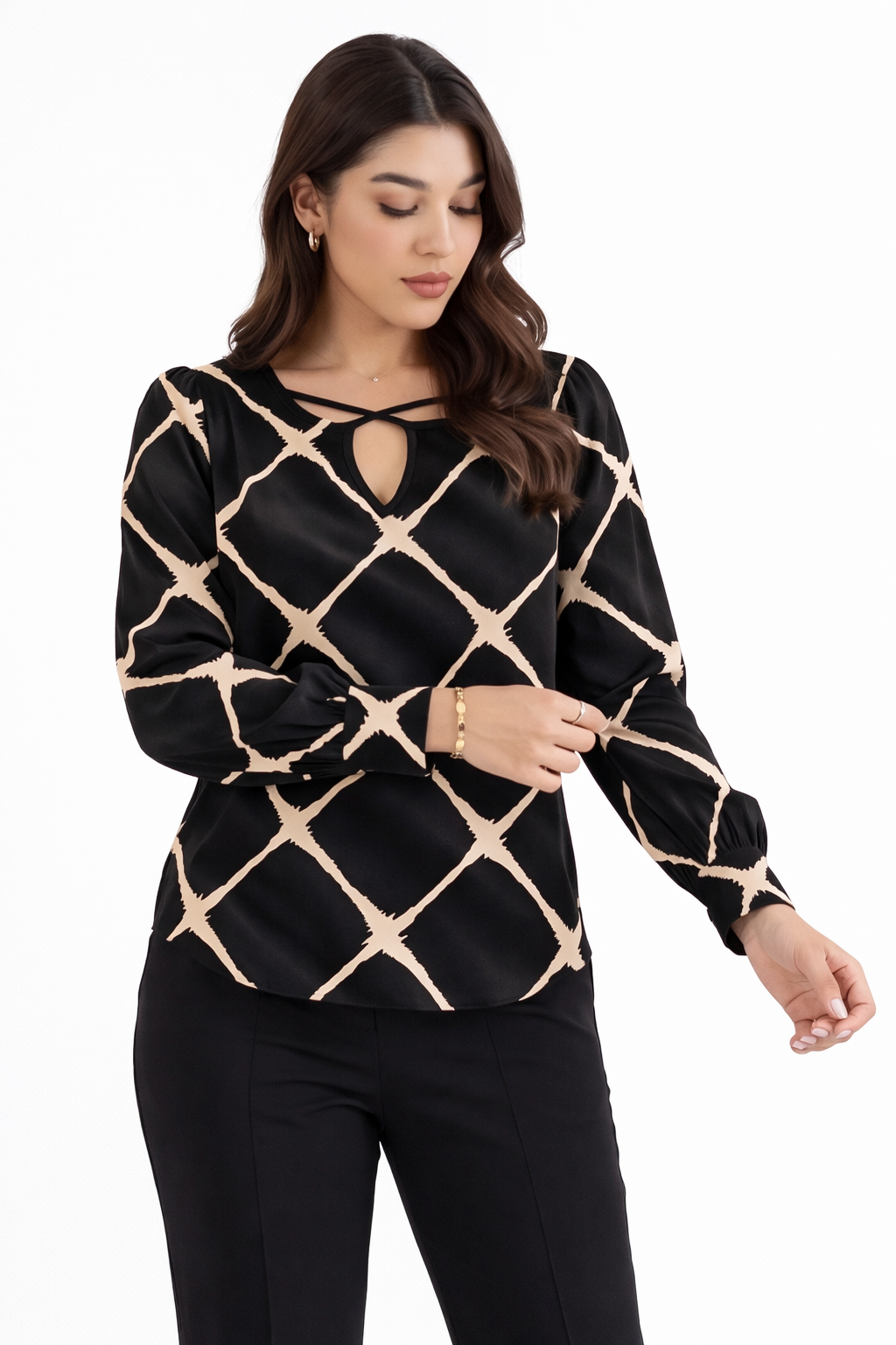 Geometric Print Blouse - 111023