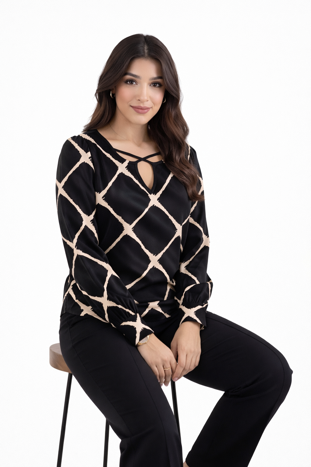 Geometric Print Blouse - 111023