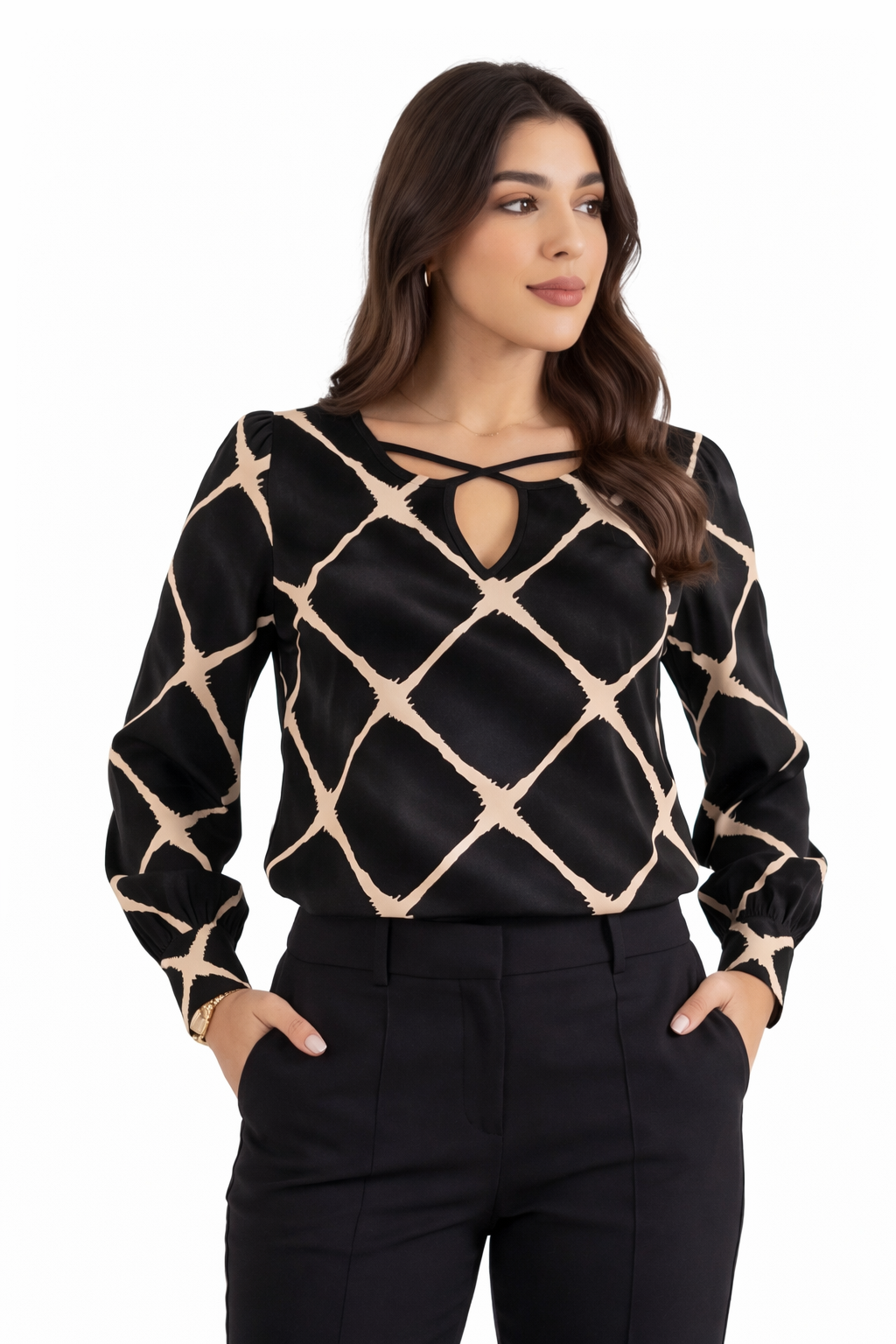 Geometric Print Blouse - 111023
