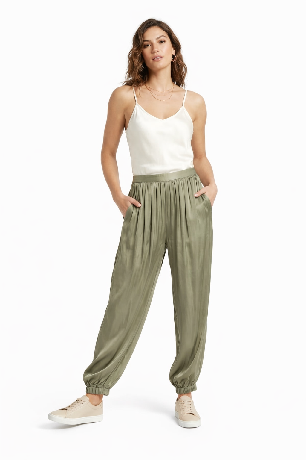 Satin Cuffed-Ankle Jogger - WP112006