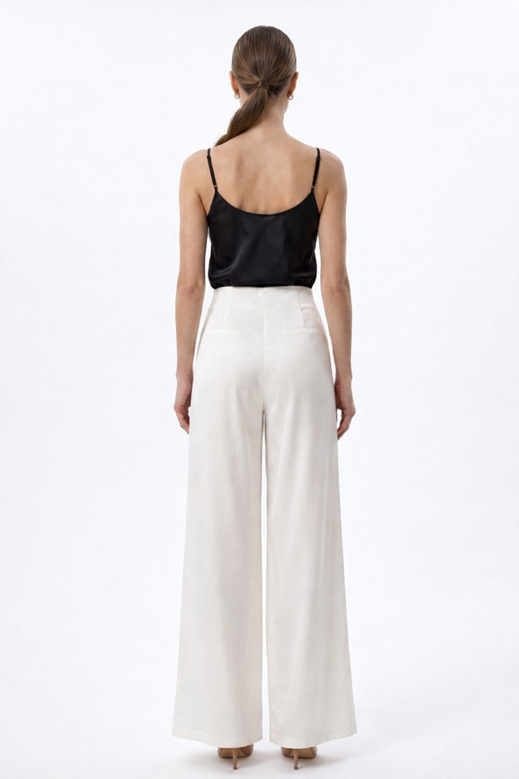 High-Waisted Wide-Leg Satin Pants - WP112005
