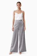 High-Waisted Wide-Leg Satin Pants - WP112005