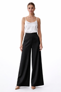 High-Waisted Wide-Leg Satin Pants - WP112005