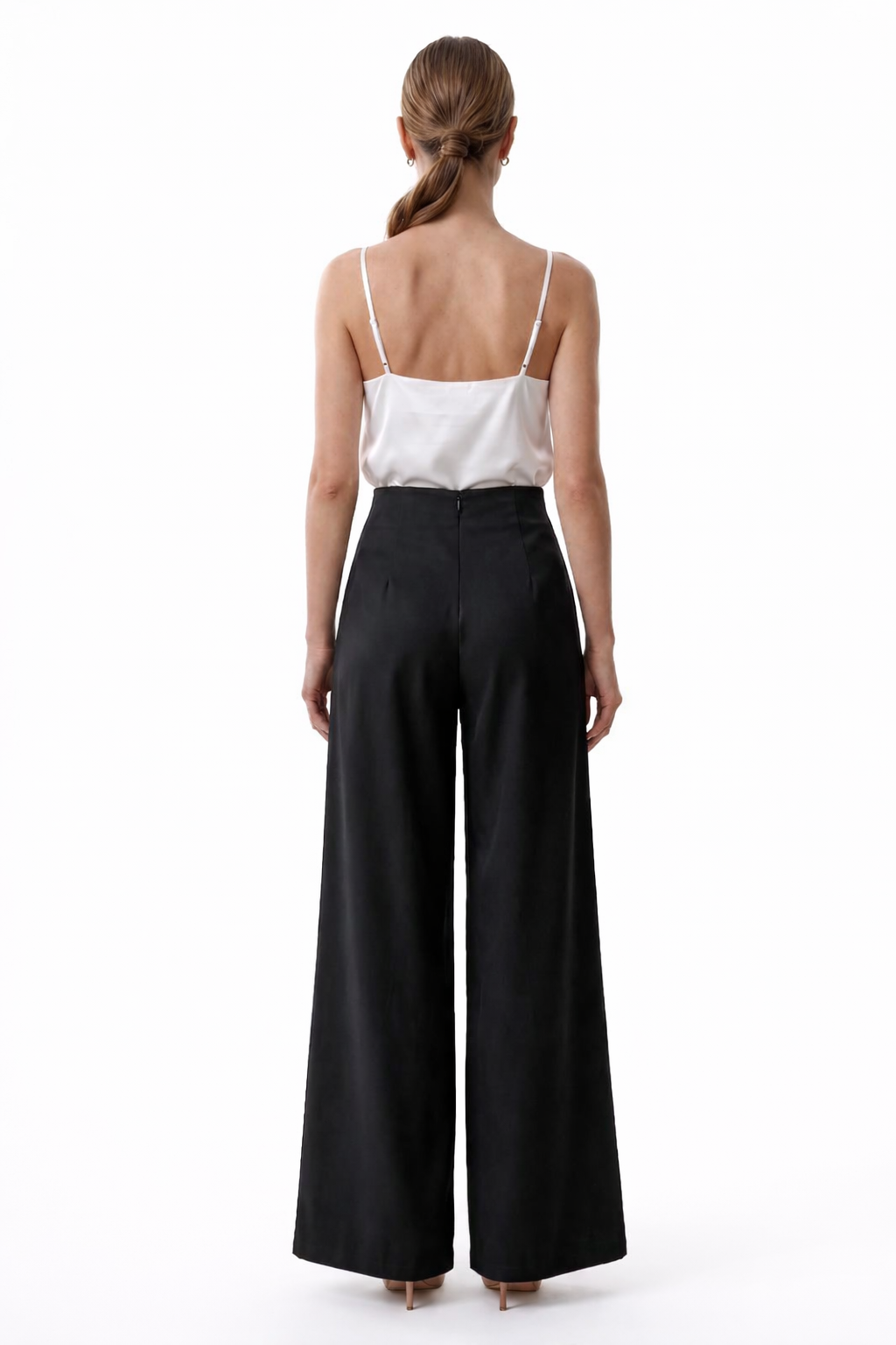 High-Waisted Wide-Leg Satin Pants - WP112005