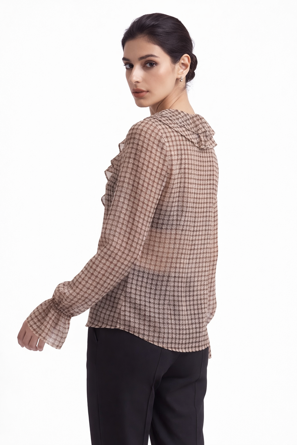 Print Ruffle Blouse - 111028