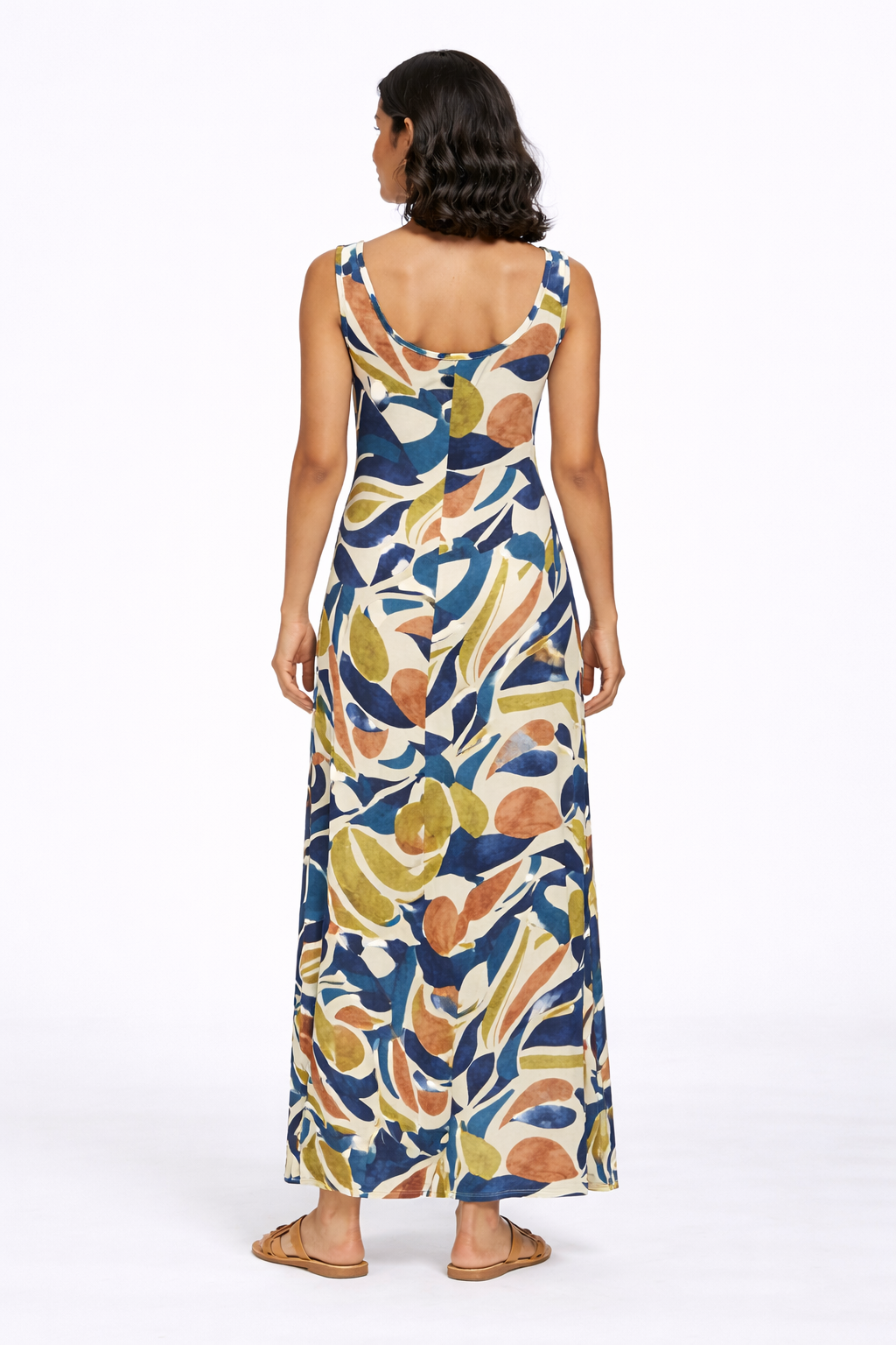 Artistic Print Sleeveless Dress - 116001