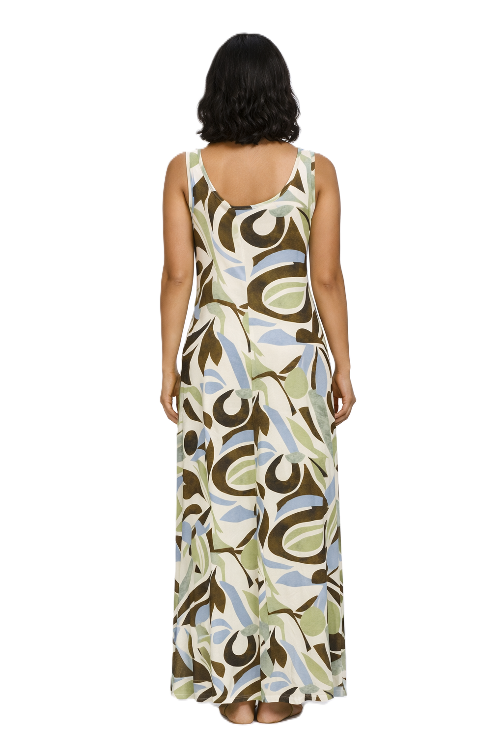 Artistic Print Sleeveless Dress - 116001