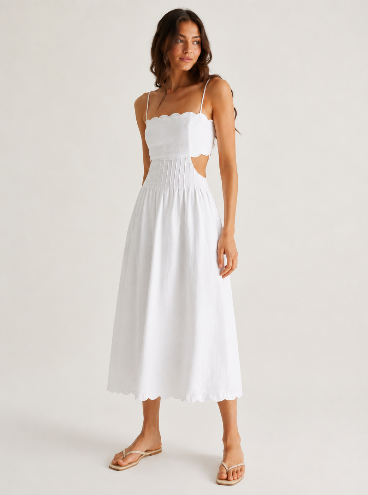 Linen Dress with Criss Cross Back