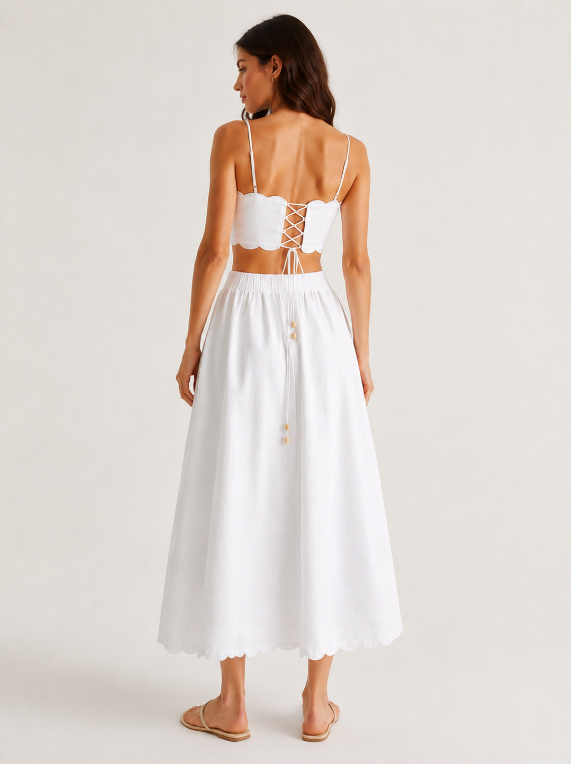 Linen Dress with Criss Cross Back