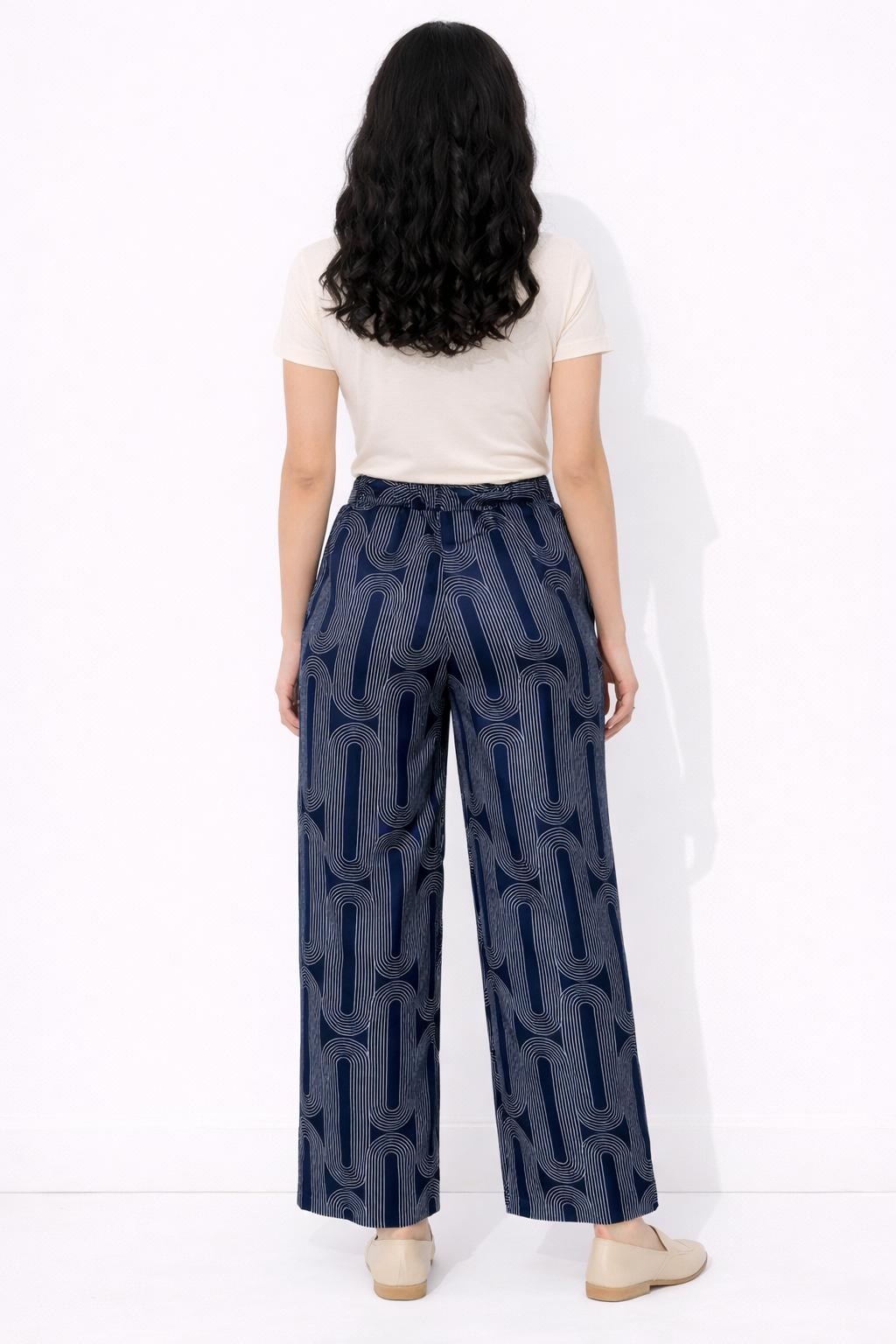 Printed Wide Leg Pants - 112010