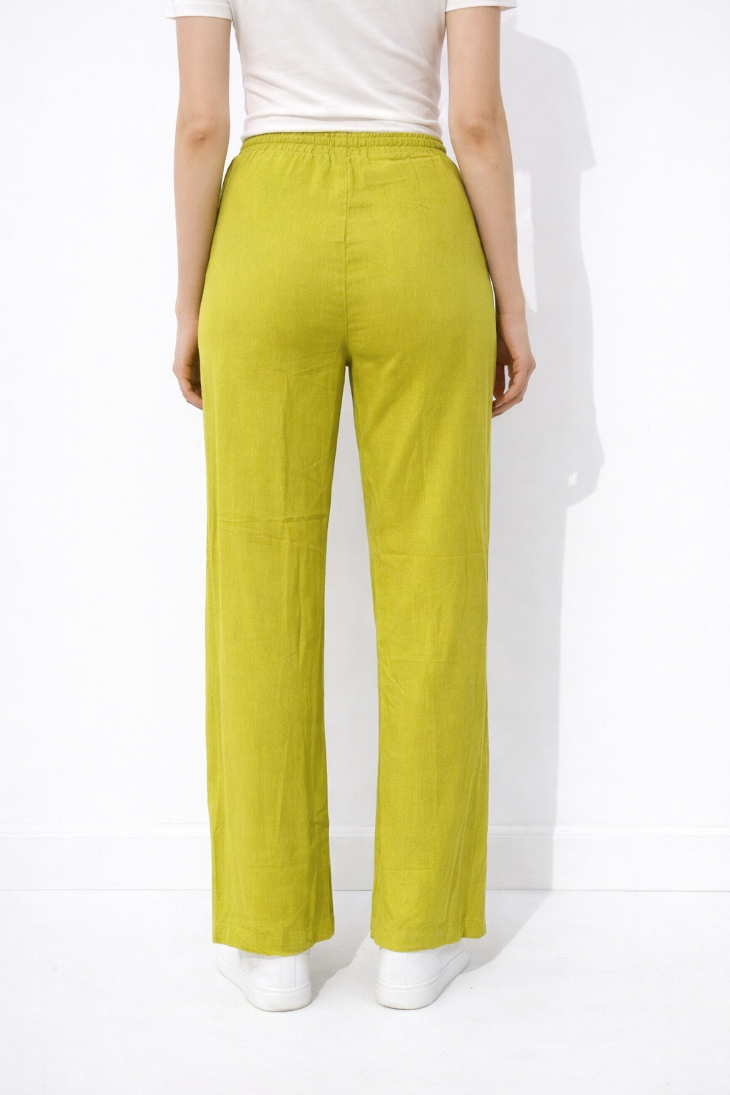 Elastic Waist Loose Pants – Kiwi -HD42