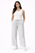 Gabardine Wide Leg Pants – Light Grey - 12001