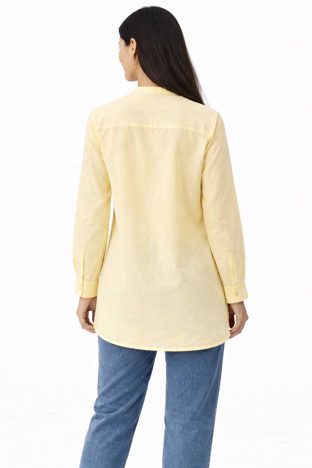 Chinese Collar Button Down Linen Shirt - 111021