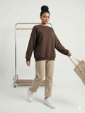 Basic Oversized Sweatshirt – Brown - AY23