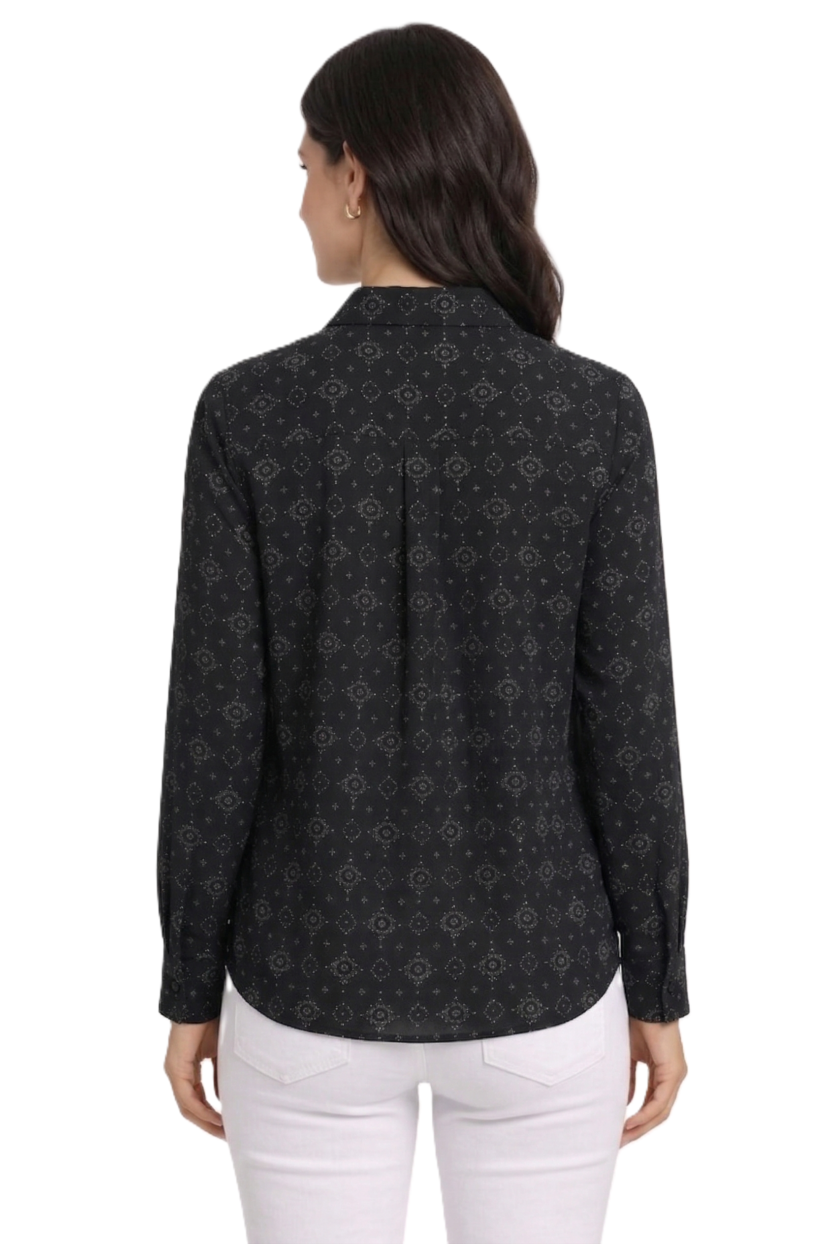 Geometric Print Shirt – Black - 204Q