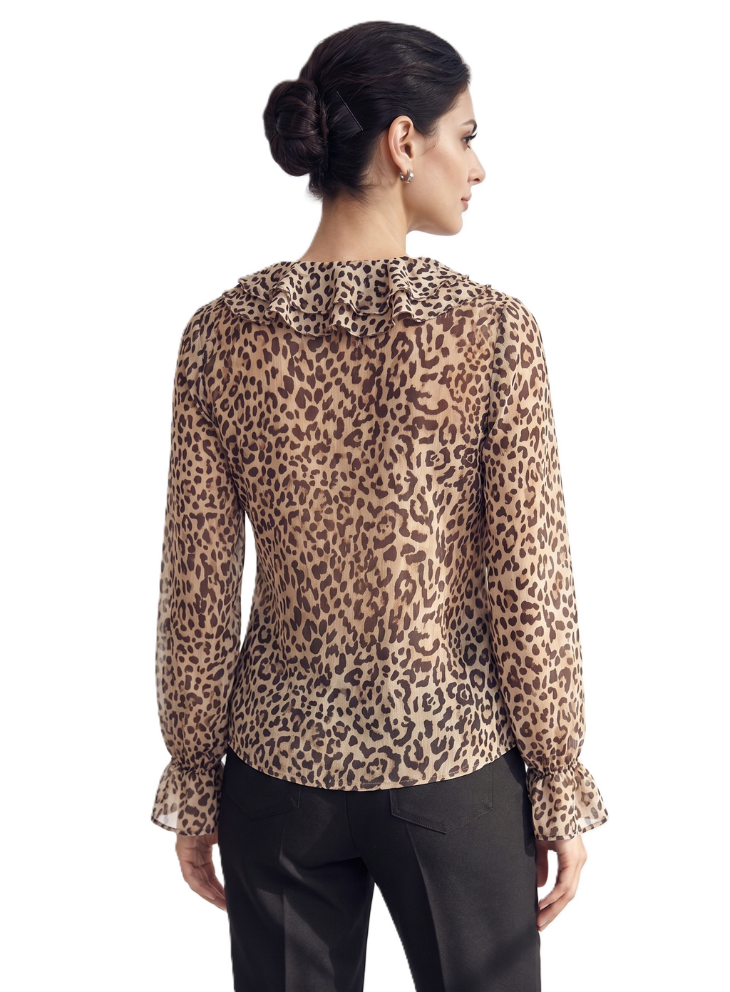 Print Ruffle Blouse - 111028