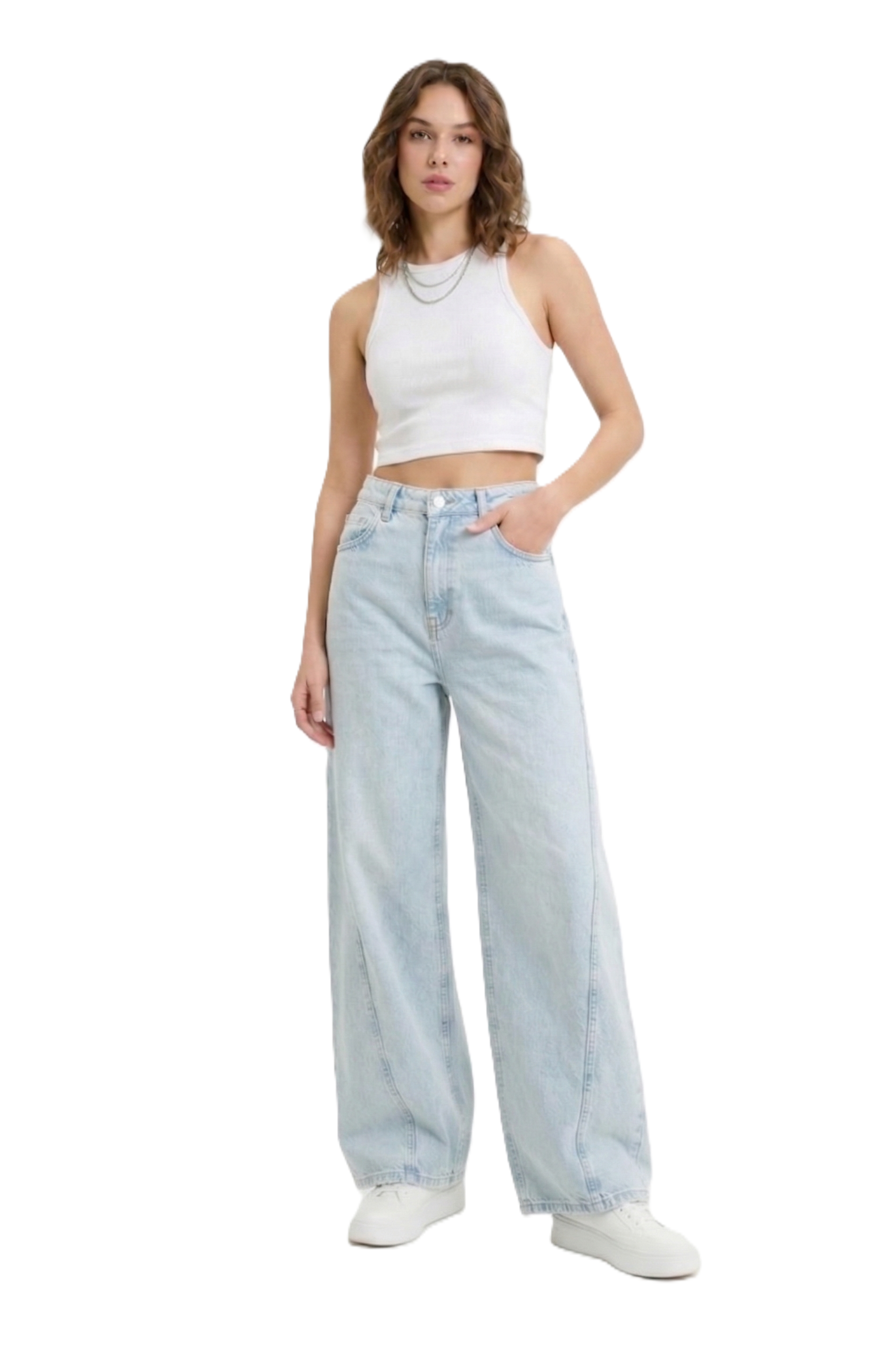 High Waist Wide Leg Denim - 606